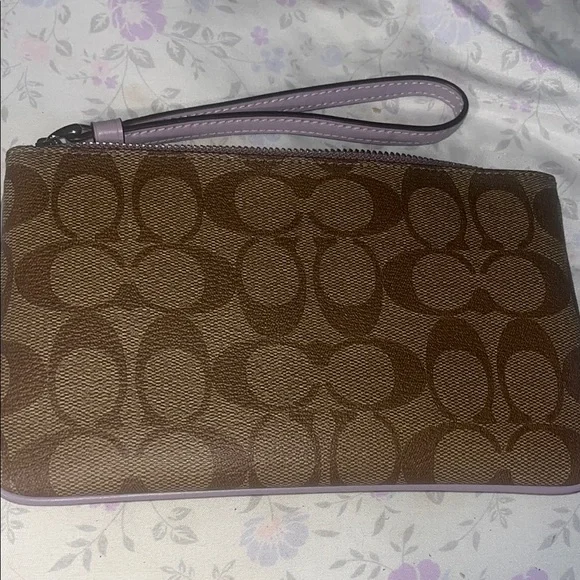 Coach Brown and Purple Wristlet - Picture 2 of 3